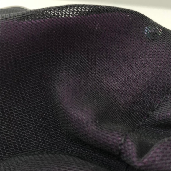 DKNY DRAWSTRING DEEP PURPLE/BLACK SILK ORGANZA BAG - Picture 8 of 16